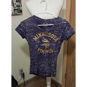 NFL Team Apparel Women's Minnesota Vikings Top Cap Sleeve Size Small-PreOwned